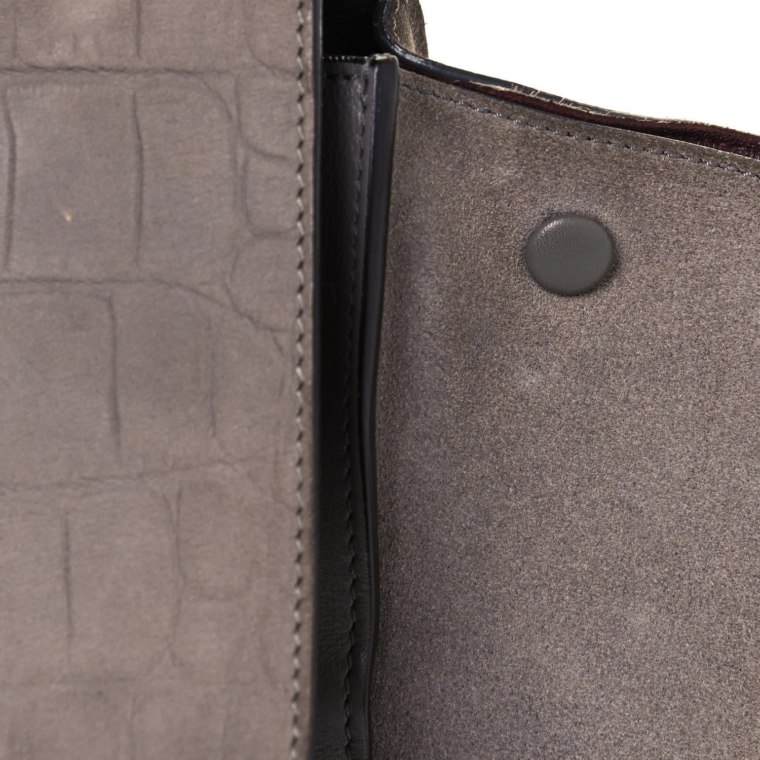 Celine Crocodile Embossed Nubuck Medium Trapeze Grey 20 of 24