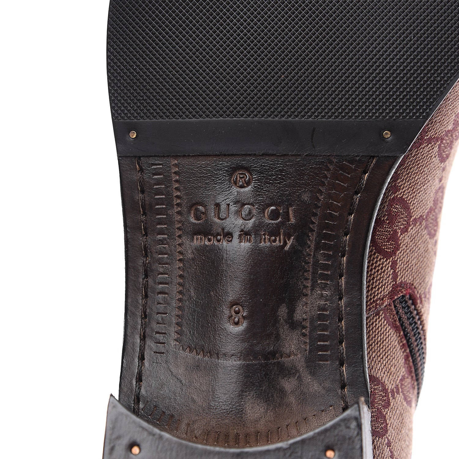 Gucci GG Monogram Lizard Mens GG Ankle Boots 8 Sahara Rubino Bright Bordeaux 6 of 8