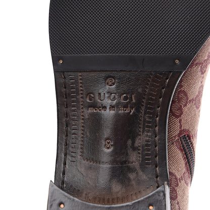 Gucci GG Monogram Lizard Mens GG Ankle Boots 8 Sahara Rubino Bright Bordeaux 6 of 8