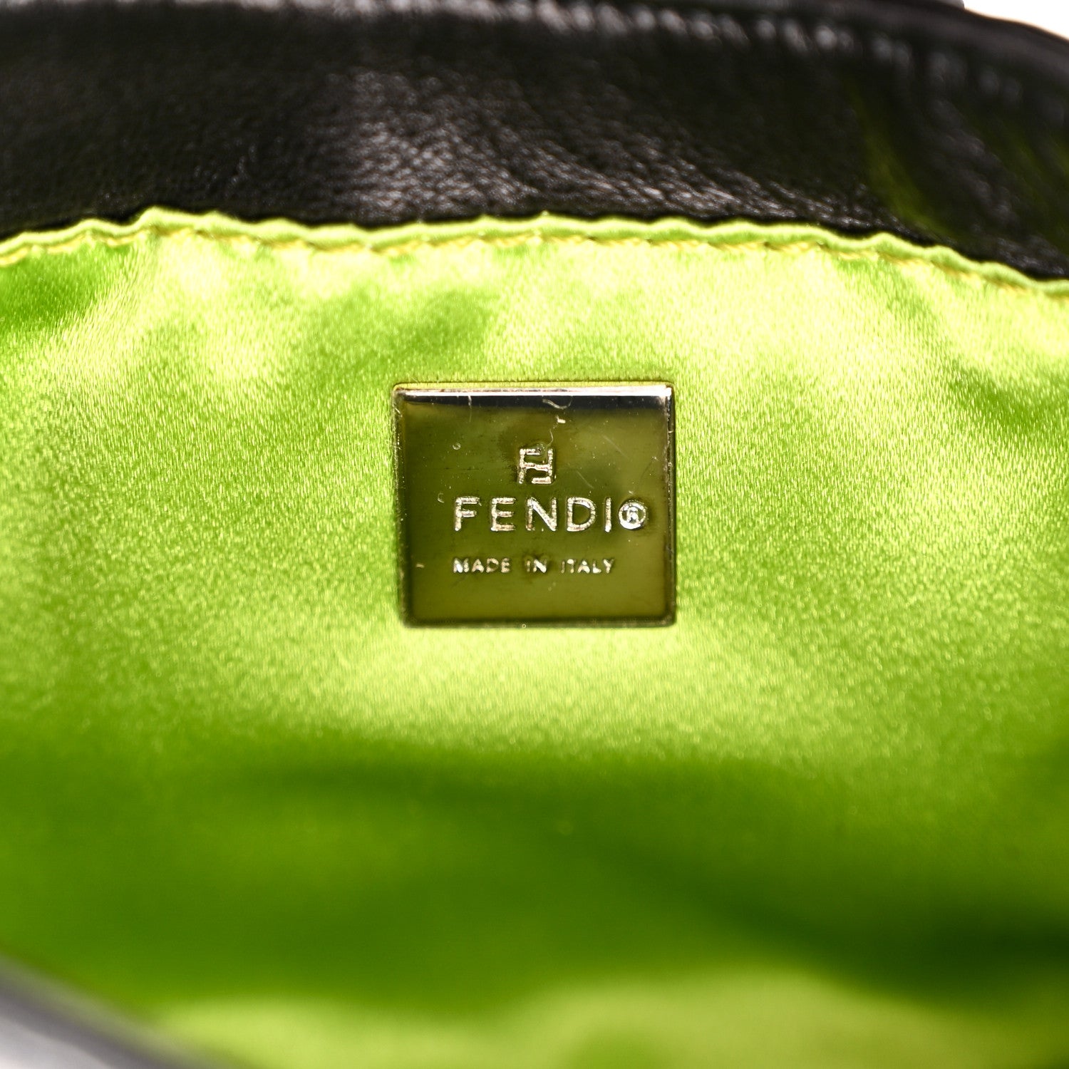 Fendi Nappa Mini Half Moon Baguette Black Green 6 of 9