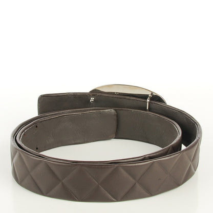 Chanel Calfskin Quilted CC Belt 95 38 Dark Brown 3 of 7