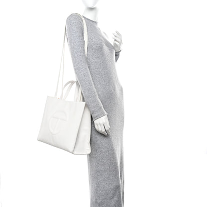 Telfar Vegan Leather Medium Shopping Bag White 2 of 14