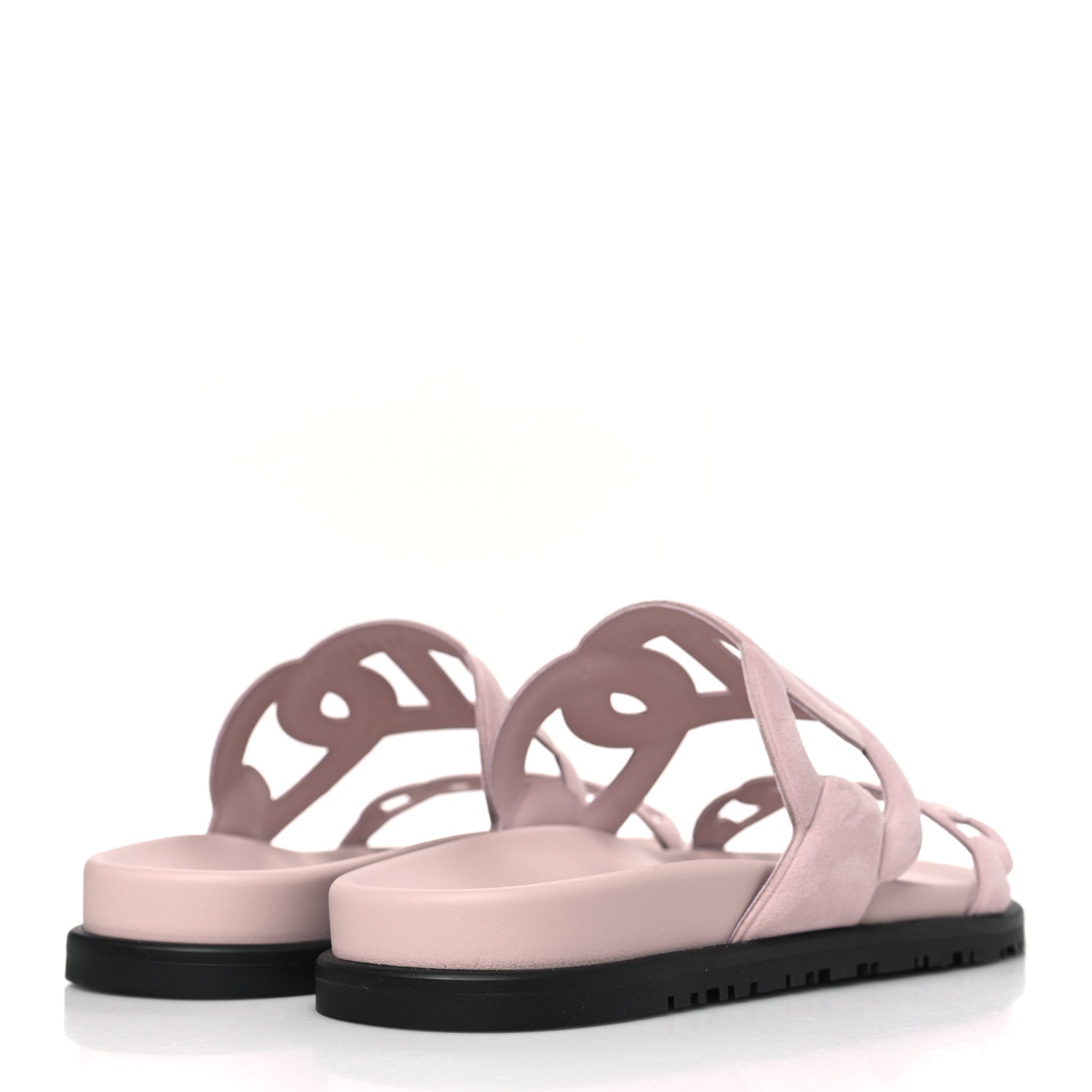 Hermes Suede Goatskin Extra Sandals 38.5 Rose Porcelain 4 of 9