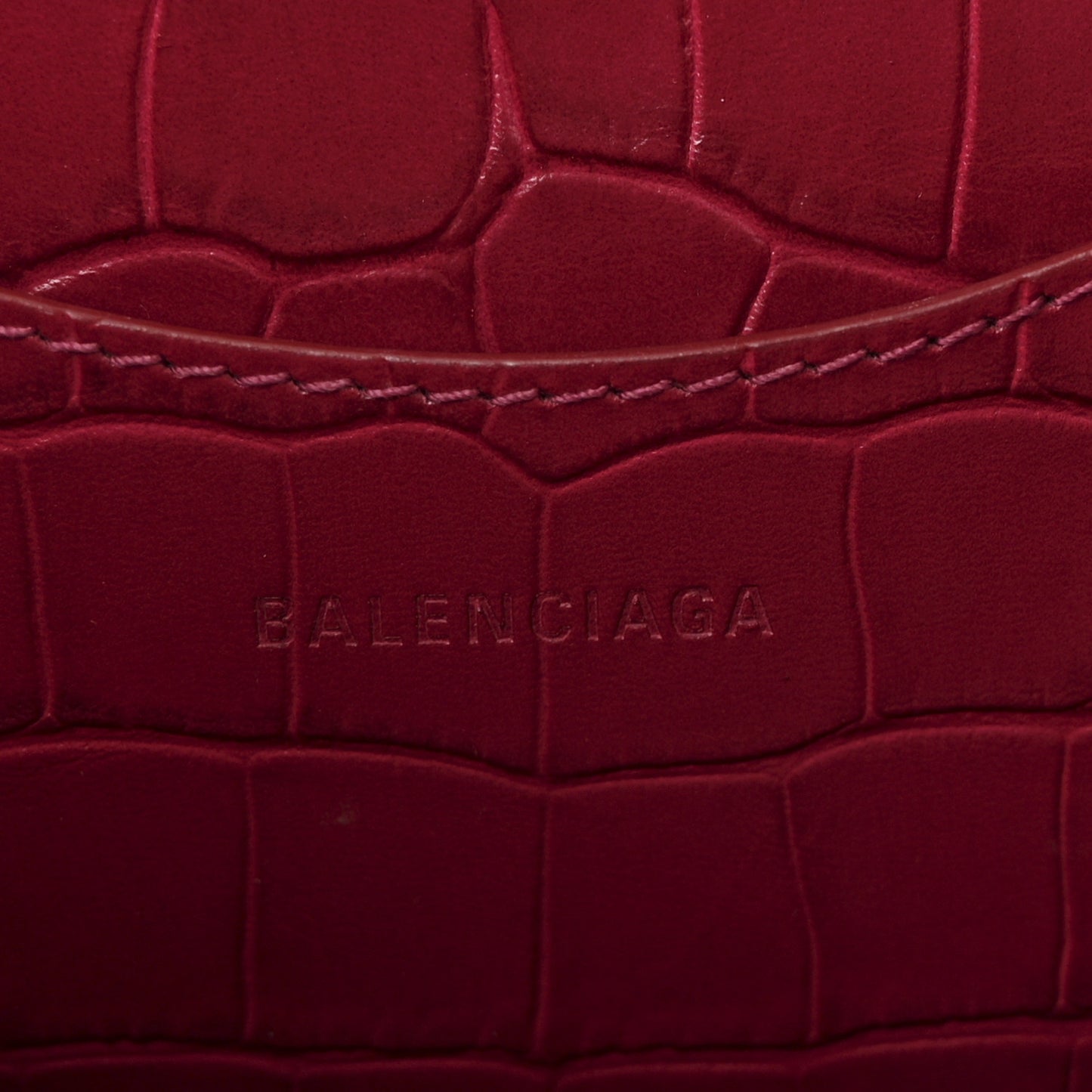 Calfskin Crocodile Embossed Neo Classic Silver Hardware S City Raspberry