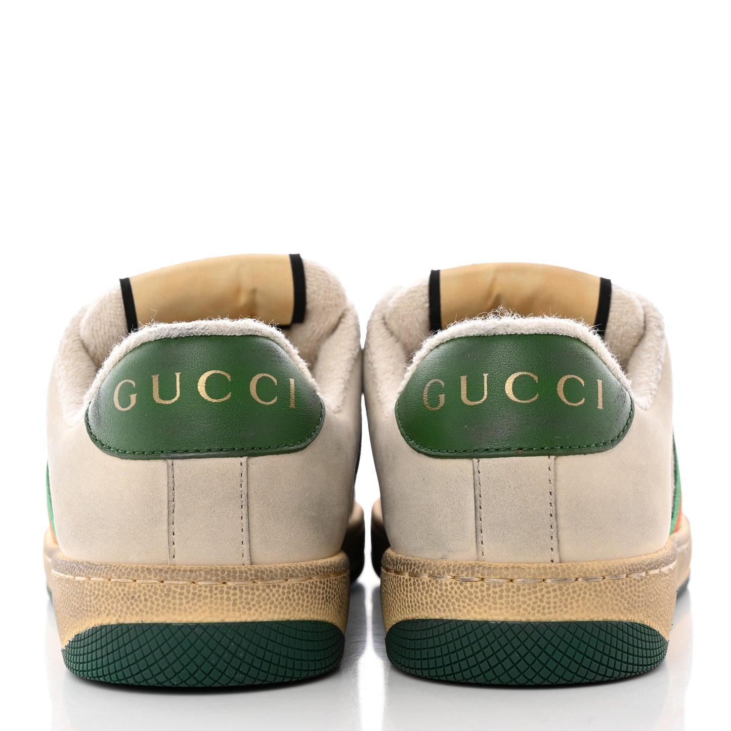 GG Monogram Nubuck Web Womens Screener Sneakers 37 New Sand Milk Vintage Green