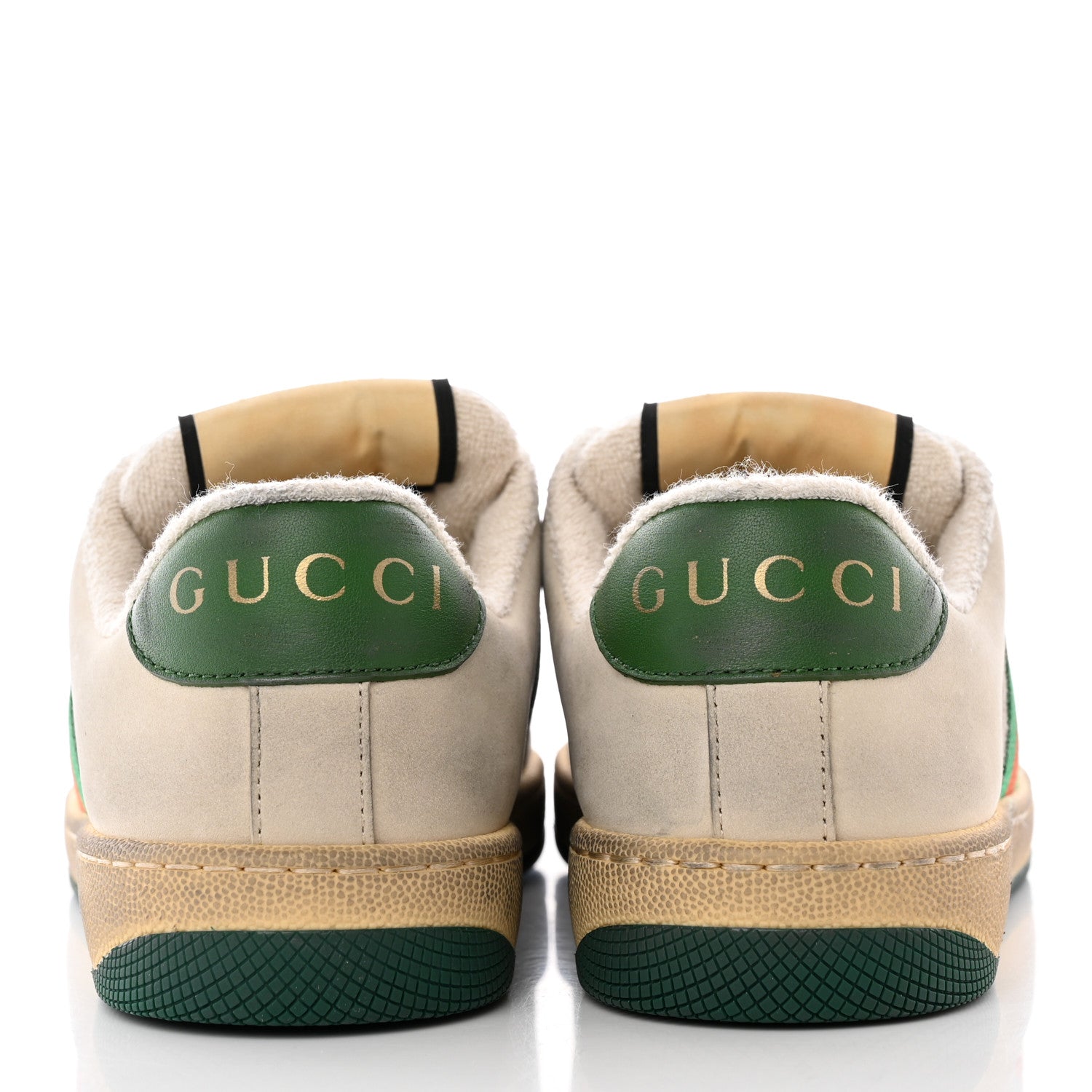 Gucci GG Monogram Nubuck Web Womens Screener Sneakers 37 New Sand Milk Vintage Green 5 of 21