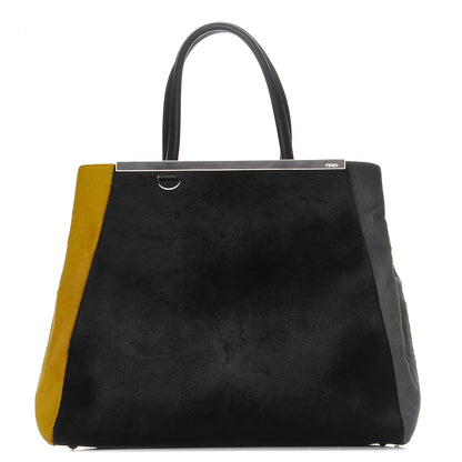 Fendi Calf Hair Large 2jours Tote Brown Giallo Acciaio 1 of 7