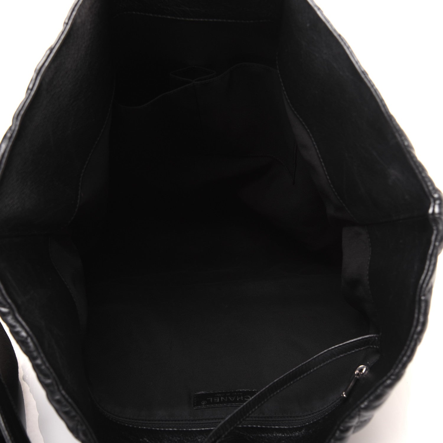 Chanel Metallic Crackled Calfskin Quilted Large Big Bang Hobo Black 5 of 22