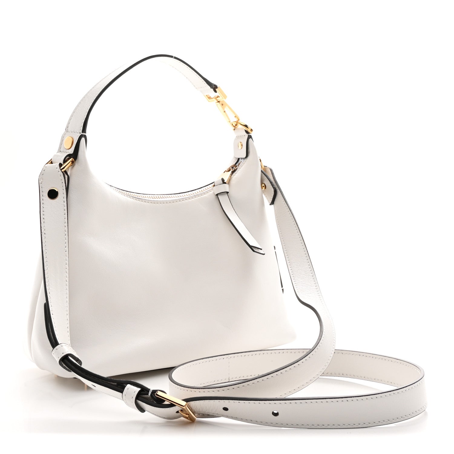 Versace Nappa Logo Tag Hobo White 3 of 11