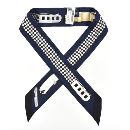 Hermes Silk Le Tresor De Medor Twilly Marine Gris Black 1 of 3