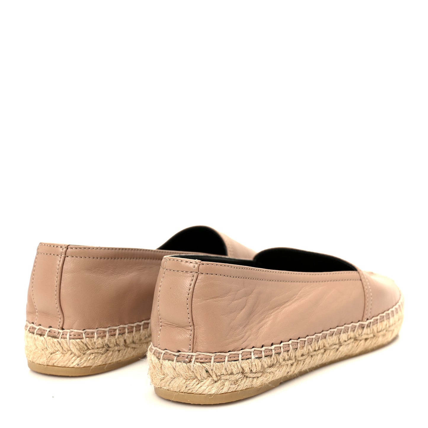 Lambskin Monogram Espadrilles 37.5 Nude