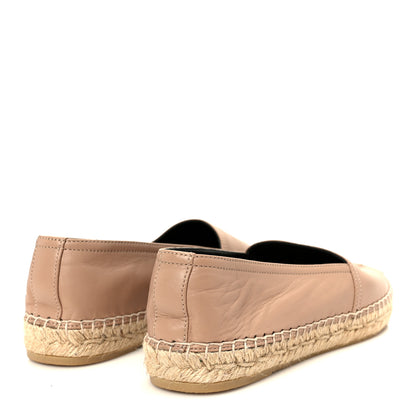 Saint Laurent Lambskin Monogram Espadrilles 37.5 Nude 5 of 9
