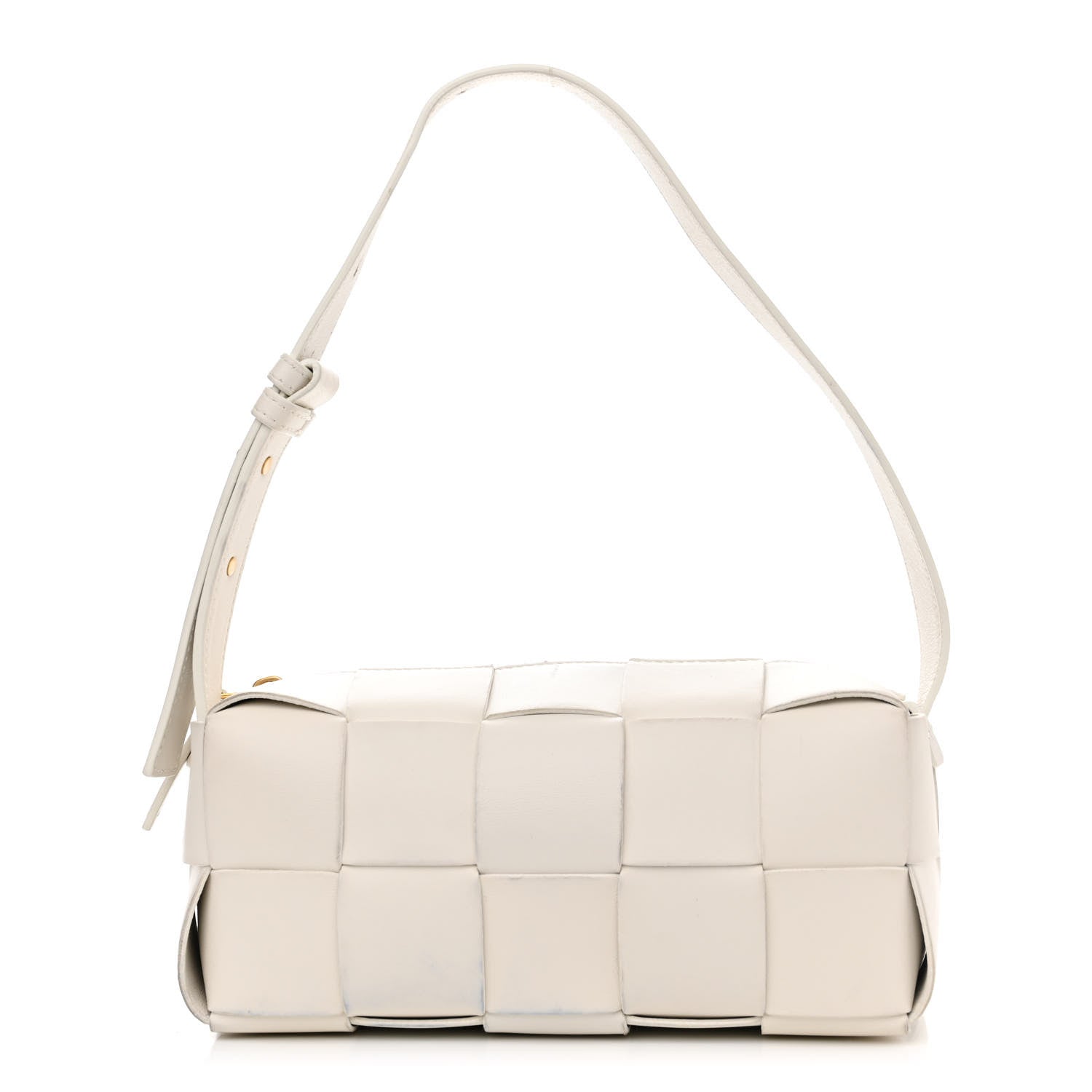 Bottega Veneta Lambskin Maxi Intrecciato Small Brick Cassette Bag White 1 of 12
