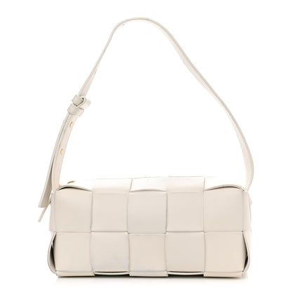 Bottega Veneta Lambskin Maxi Intrecciato Small Brick Cassette Bag White 1 of 12