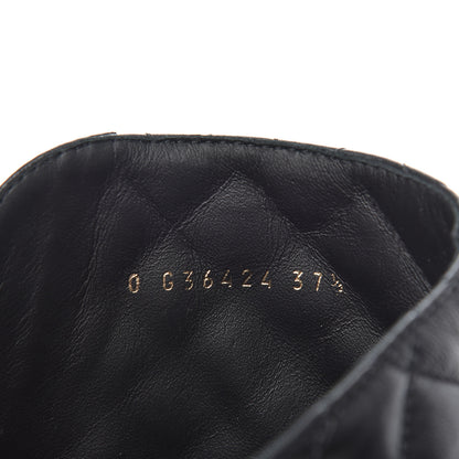 Chanel Shiny Lambskin Quilted Lace Up Combat Boots 37.5 Black 8 of 13