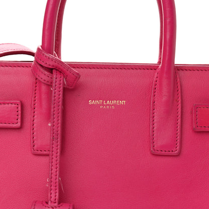 Saint Laurent Calfskin Nano Sac De Jour Lipstick Fuchsia 7 of 20