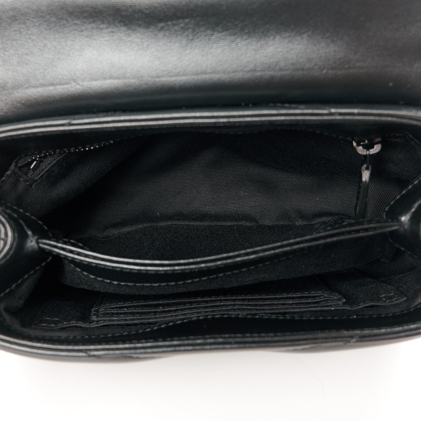 Calfskin Y Quilted Monogram Monochrome Toy Loulou Crossbody Bag Black