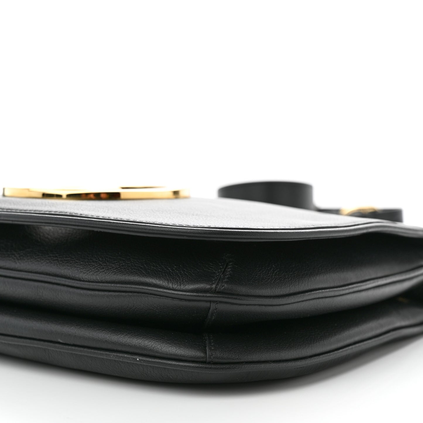 Roxy Calfskin Medium studded Blondie Shoulder Flap Bag Black