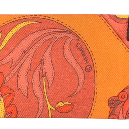Hermes Silk Festival des Amazones Twilly Orange Vermilion Golden Yellow 4 of 4