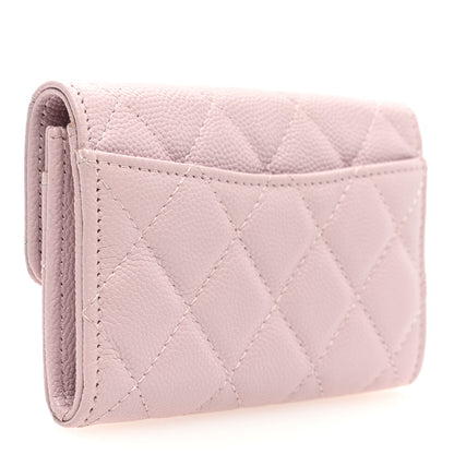Chanel Caviar Quilted Flap Card Holder Wallet Light Pink 3 of 7