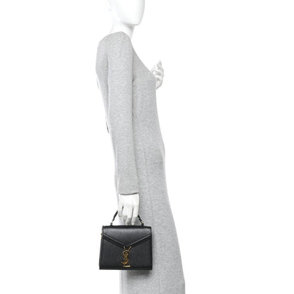 Saint Laurent Grain de Poudre Mini Classic Monogram Cassandra Top Handle Black 2 of 9