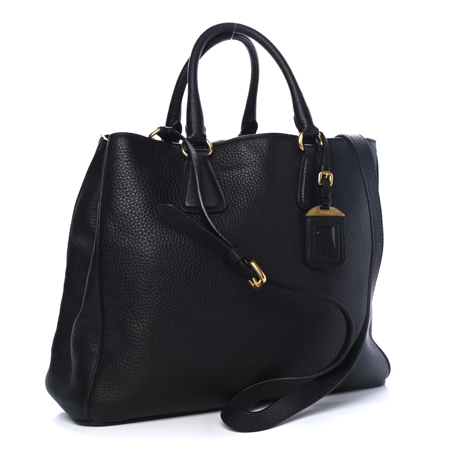 Prada Vitello Daino Tote Black 2 of 4