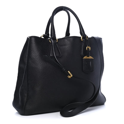 Prada Vitello Daino Tote Black 2 of 4