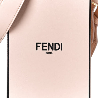 Fendi Vitello Fluffy Logo Vertical Box Rosa Quarzo Black 8 of 11