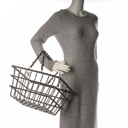 Chanel Brass Calfskin Grocery By Shopping Basket Silver 2 of 6
