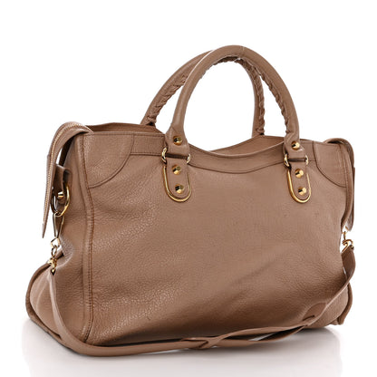 Balenciaga Chevre Gold Metallic Edge Hardware City Rose Des Sables 3 of 14