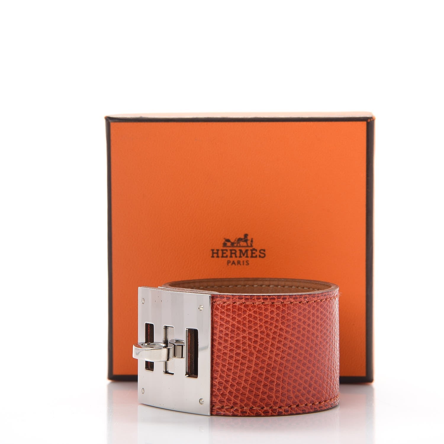 Hermes Lizard Kelly Dog Cuff Sanguine 9 of 9