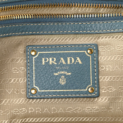 Prada Cervo Deerskin Tote Blue 6 of 10
