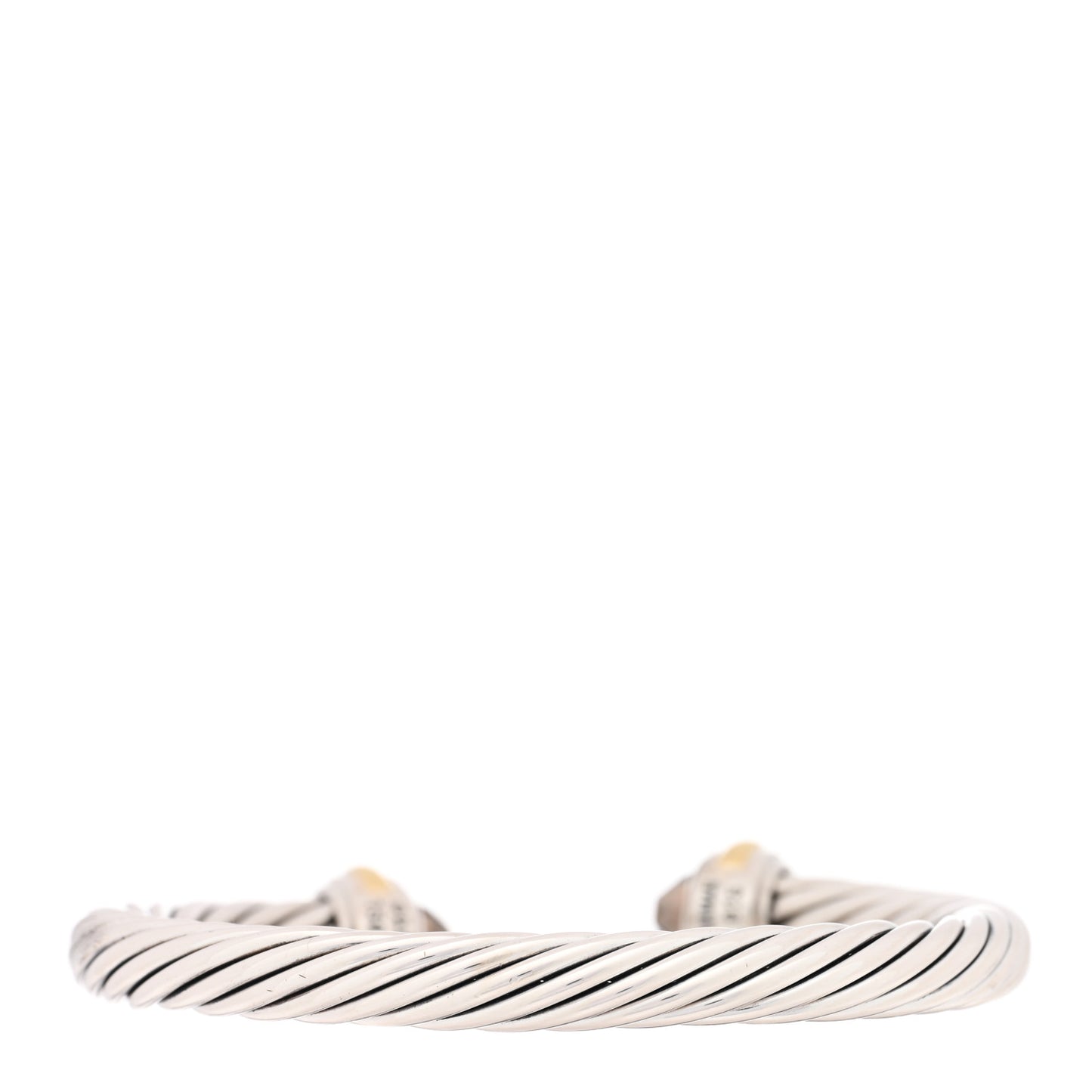 Sterling Silver 18K Yellow Gold Smoky Quartz 7mm Cable Classics Bracelet