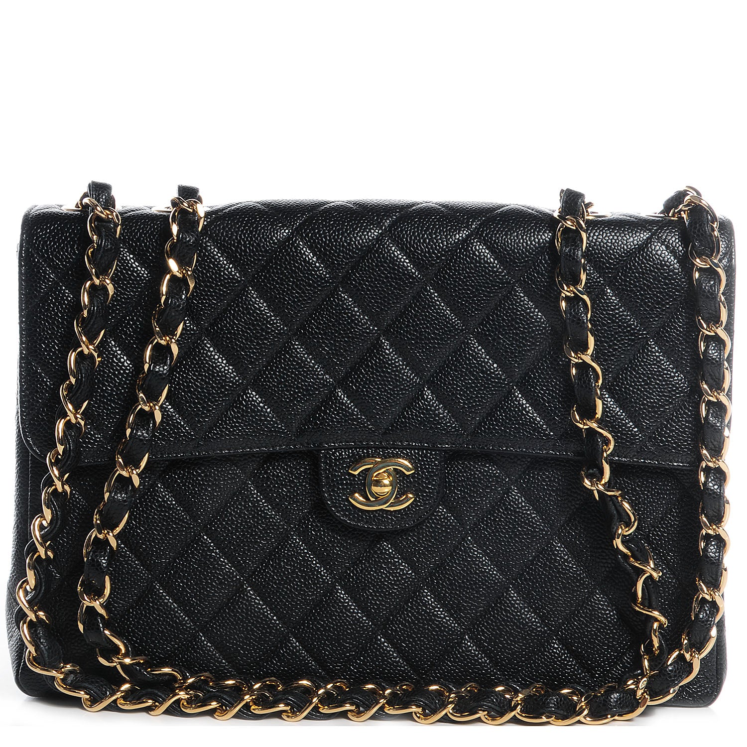 Chanel Caviar Jumbo Single Flap Black 1 of 9