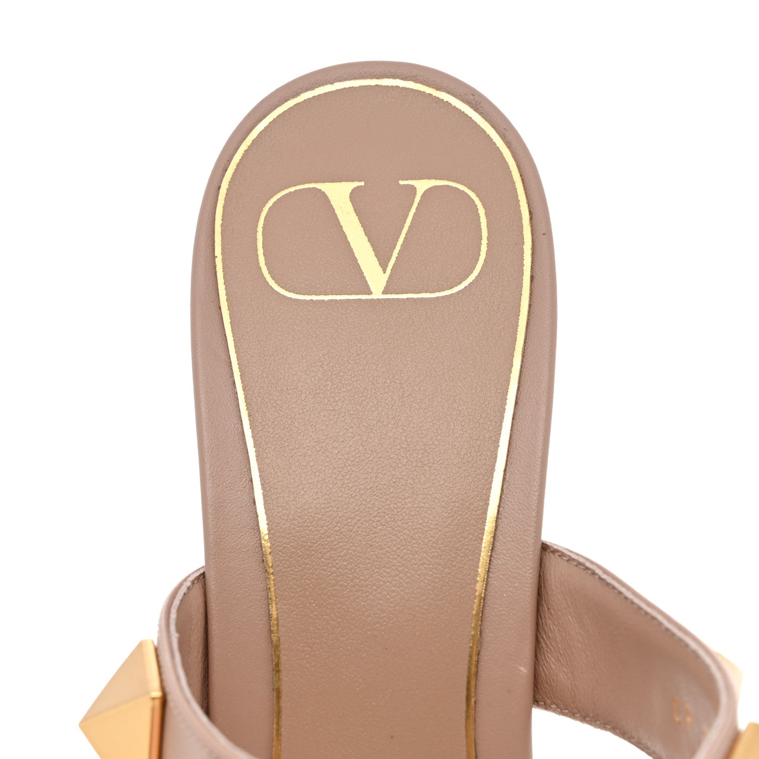 Valentino Garavani Calfskin Roman Stud 60mm Slide Sandals 37.5 Rose Cannelle 7 of 9