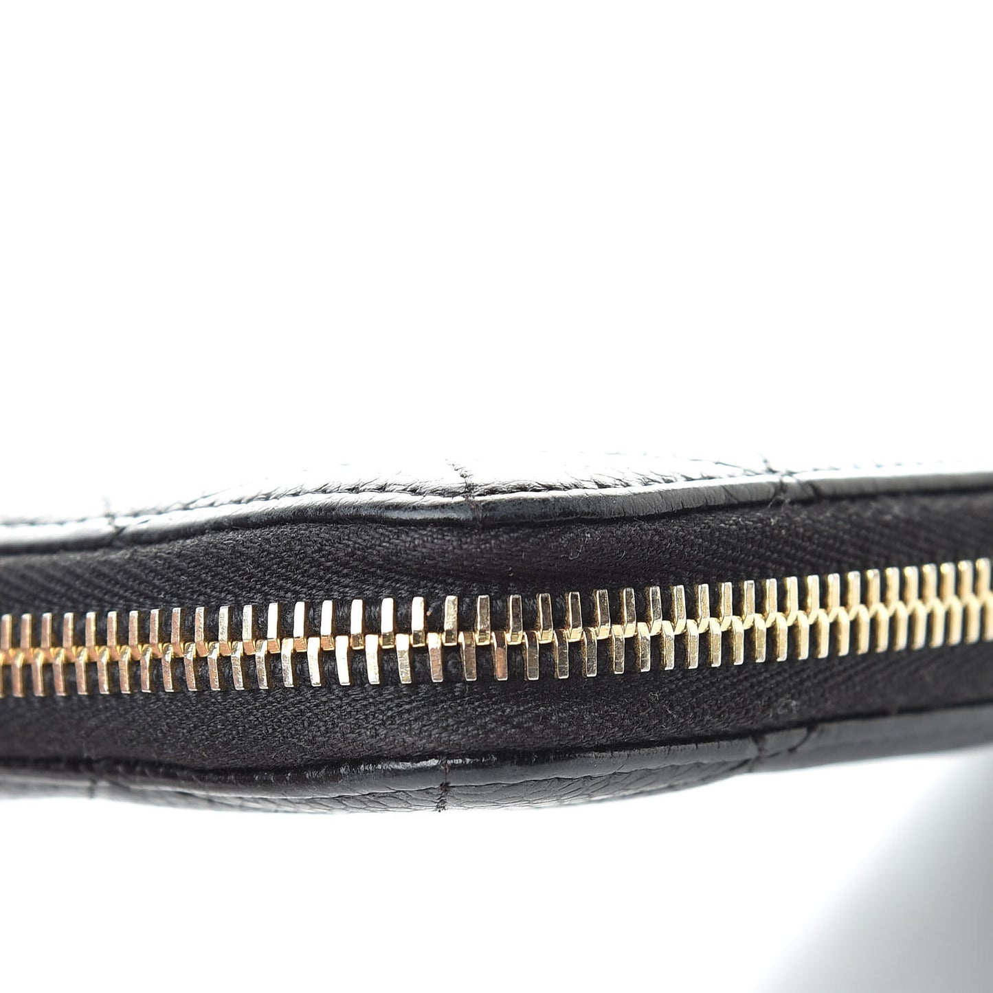 Caviar Quilted Large Gusset Zip Around Wallet Black