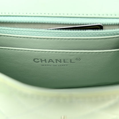 Chanel Patent Calfskin Quilted Mini Square Flap Light Green 6 of 12