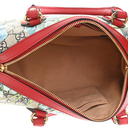 Gucci GG Supreme Monogram Blooms Small Boston Beige Blue Navy Hibiscus Red 5 of 9