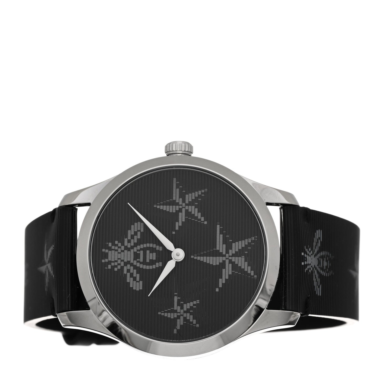 Stainless Steel Calfskin 38mm G-Timeless Bee Star Hologram Quartz Watch Black