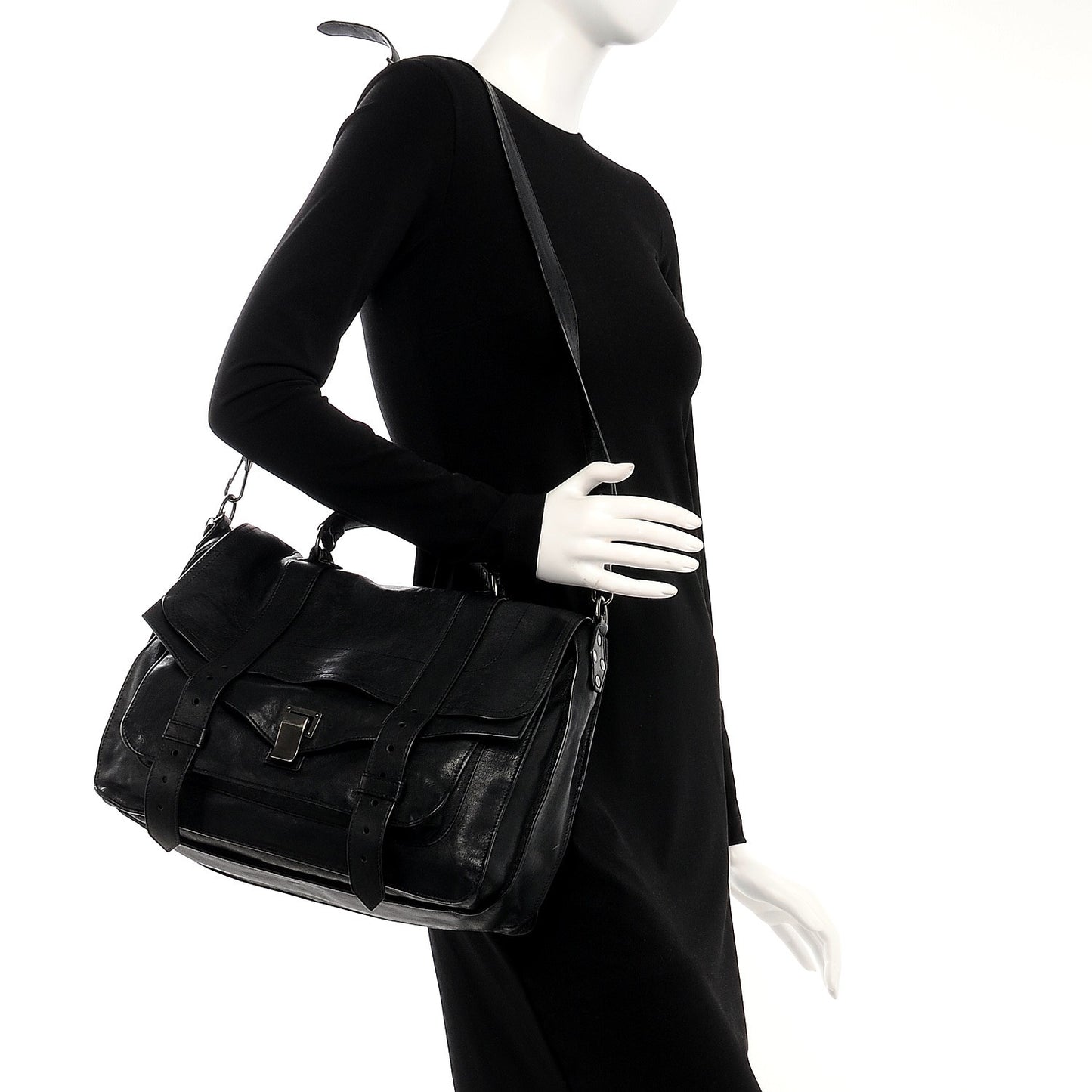 Lambskin Large PS1 Satchel Black