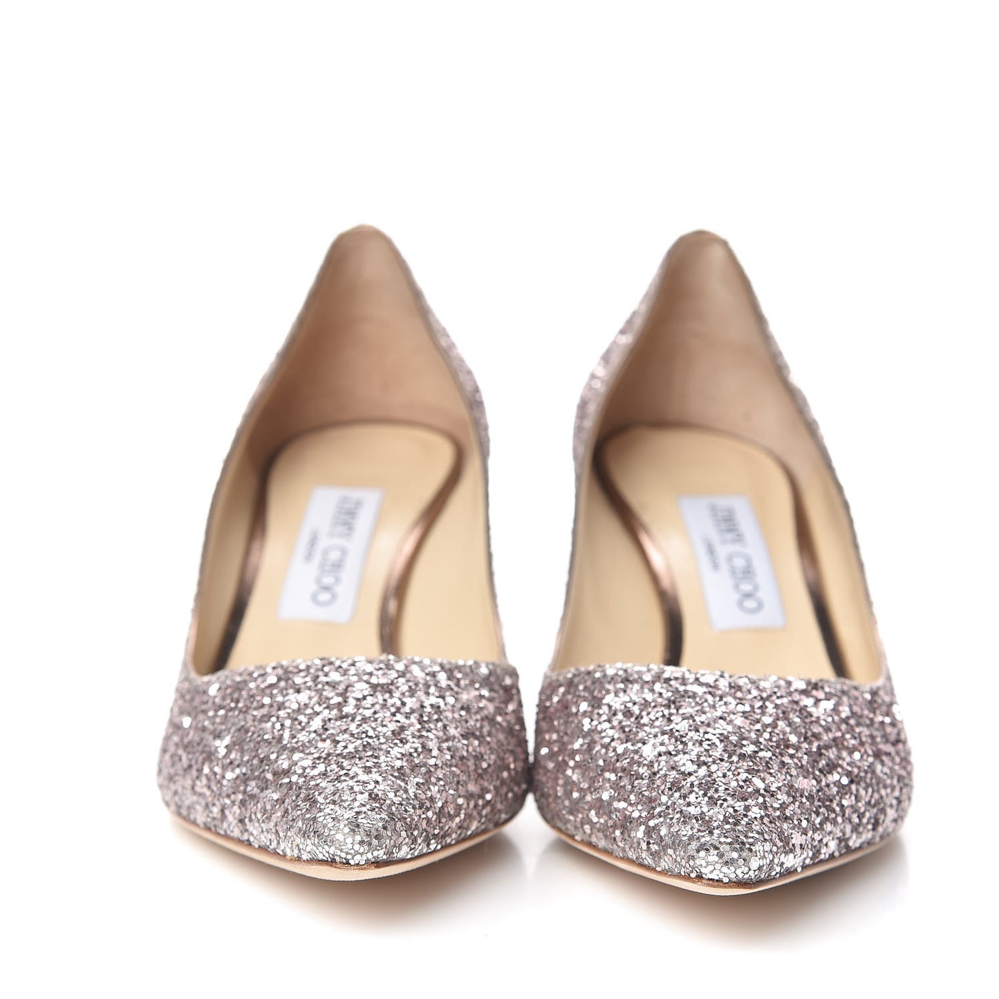Glitter Pointy Toe Romy 60 Pumps 38.5 Tea Rose