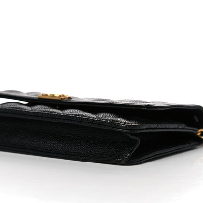 Chanel Caviar Quilted Boy Wallet On Chain WOC Black 9 of 10