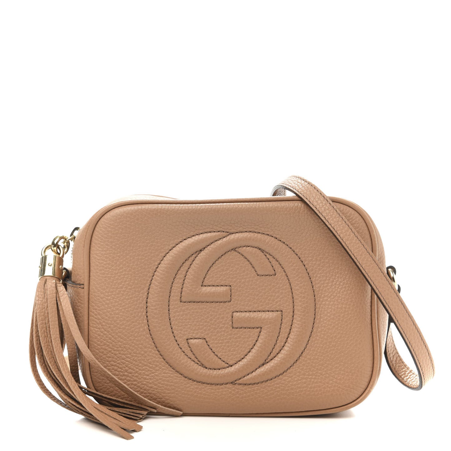 Pebbled Calfskin Small Soho Disco Bag Camelia