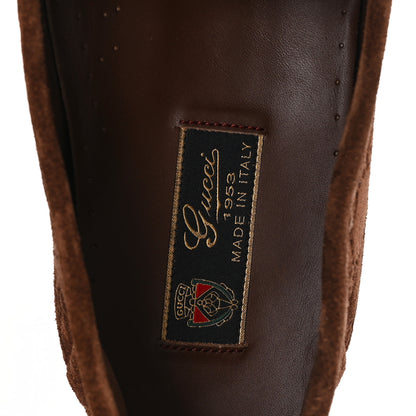Gucci Luxury Suede Guccissima Mens Horsebit Mocassin Loafers 11.5 Fancy 11.5 Fancy Brown 8 of 10