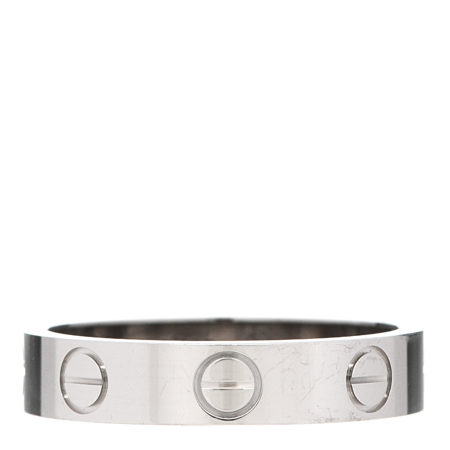 Cartier 18K White Gold 3.5mm LOVE Wedding Band Ring 48 4.5 1 of 5