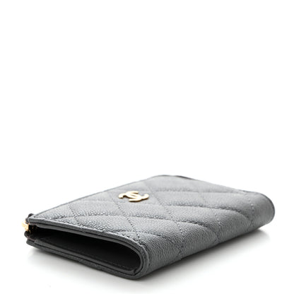Chanel Caviar Quilted Zipped Key Holder Case Dark Gray 4 of 8