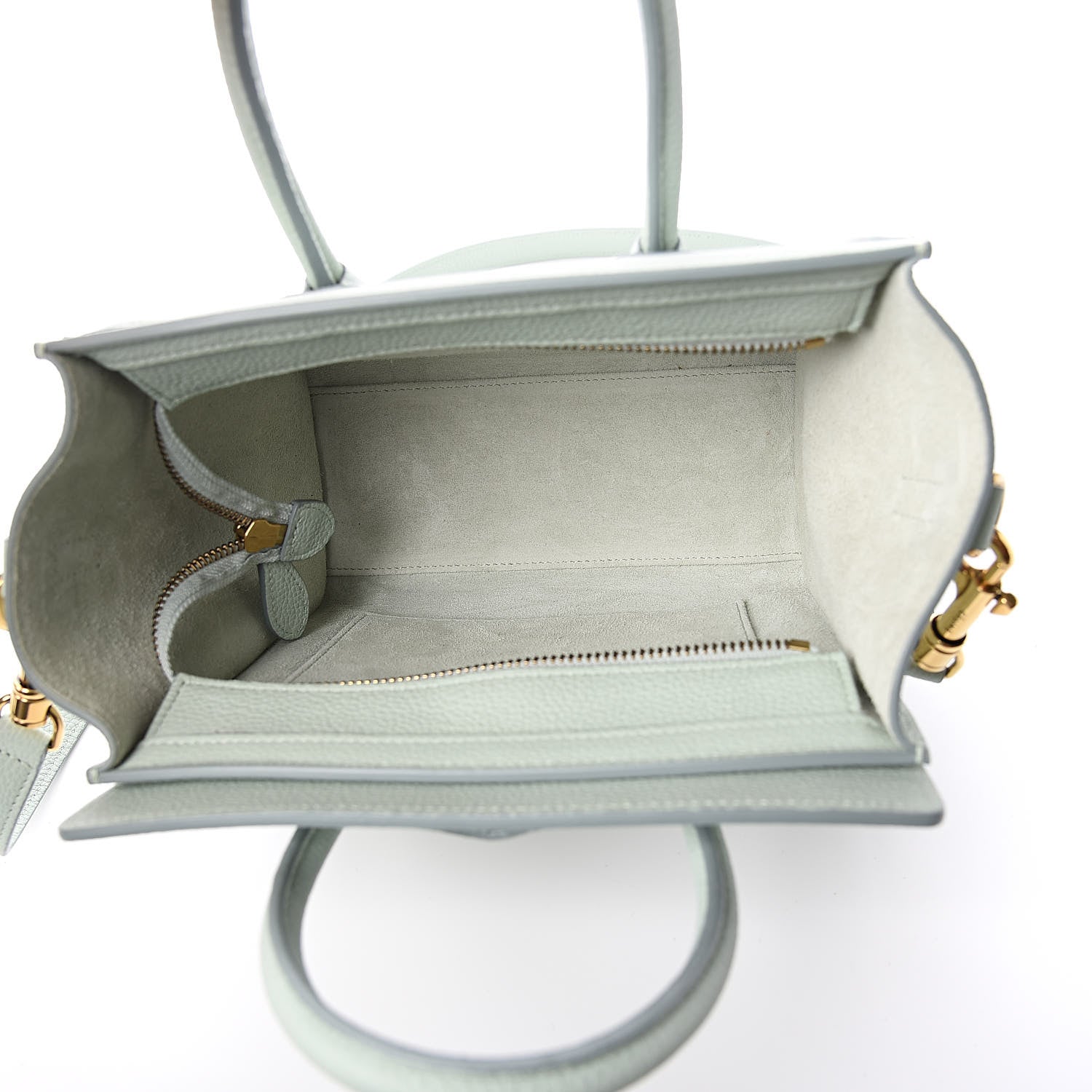Celine Drummed Calfskin Nano Luggage Almond 5 of 10