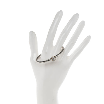 David Yurman Sterling Silver 18K Yellow Gold Diamond 4mm Noblesse Cable Bracelet 2 of 4