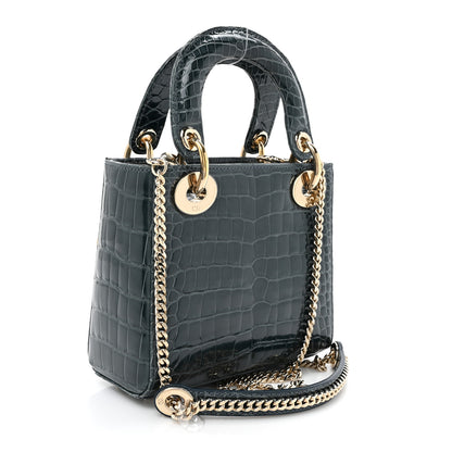 Christian Dior Alligator Mini Lady Dior Blue 3 of 11