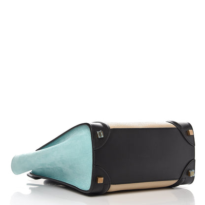 Celine Drummed Calfskin Micro Tri-Color Luggage Antarctic 4 of 9